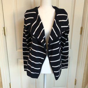 Christopher & Banks Striped Open Front Cardigan